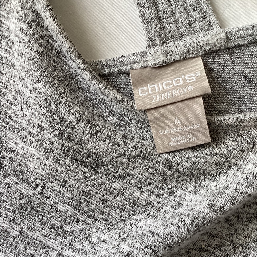 Chico's Light Gray V-Neck Sweater - Picture 3 of 3